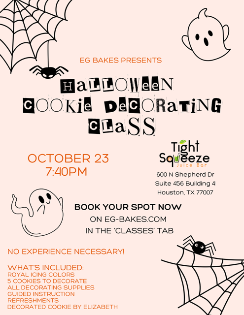 Halloween Cookie Decorating Class Flyer